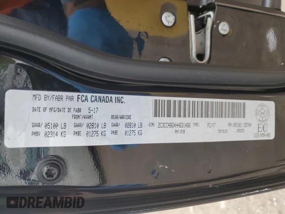 ✅ 2017 Chrysler 300 S Alloy Edition • VIN: 2C3CCABGXHH631466 • Lot: 66700495. Listed on Copart with 112,263 mi. Free auction sales archive from the USA and detailed vehicle history report at DreamBid. Image 13.