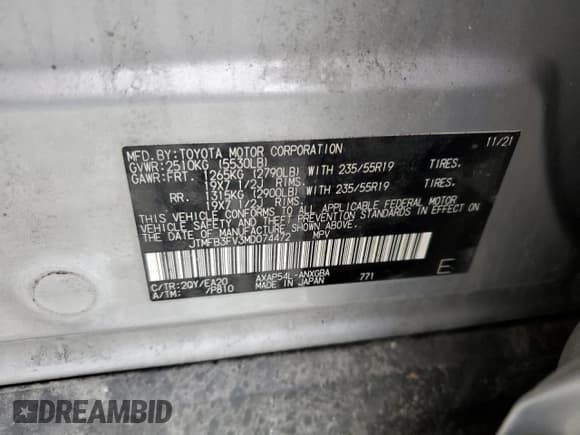 ✅ 2021 Toyota RAV4 XSE • VIN: JTMFB3FV3MD074472 • Lot: 50389905. Listed on Copart with 49,201 mi. Free auction sales archive from the USA and detailed vehicle history report at DreamBid. Image 13.