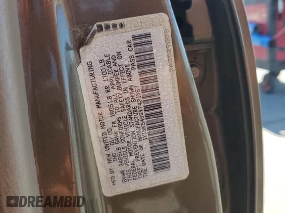 ✅ 2000 Chevrolet Prizm • VIN: 1Y1SK5483YZ421567 • Lot: 81340375. Listed on Copart with 110,561 mi. Free auction sales archive from the USA and detailed vehicle history report at DreamBid. Image 12.