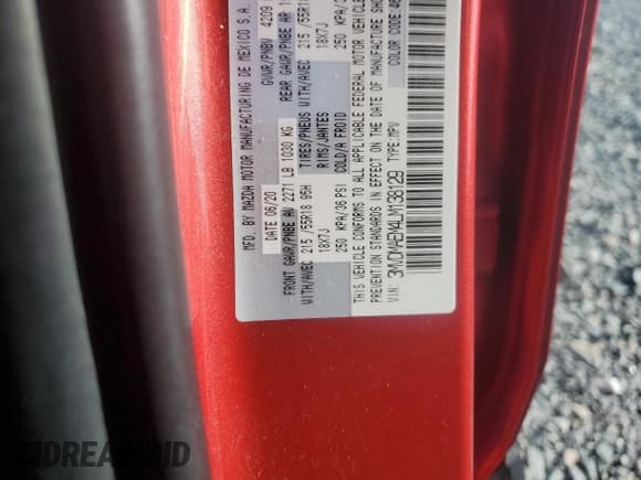 ✅ 2020 Mazda CX-30 Premium • VIN: 3MVDMAEM4LM138129 • Lot: 67889105. Wystawiony na Copart z przebiegiem 50 996 mil. Bezpłatny archiwum sprzedaży aukcyjnych z USA i szczegółowy raport historii pojazdu na DreamBid. Zdjęcie 14.