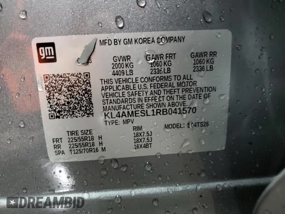 ✅ 2024 Buick Encore GX Sport Touring • VIN: KL4AMESL1RB041570 • Lot: 86827765. Listed on Copart with 18,346 mi. Free auction sales archive from the USA and detailed vehicle history report at DreamBid. Image 14.