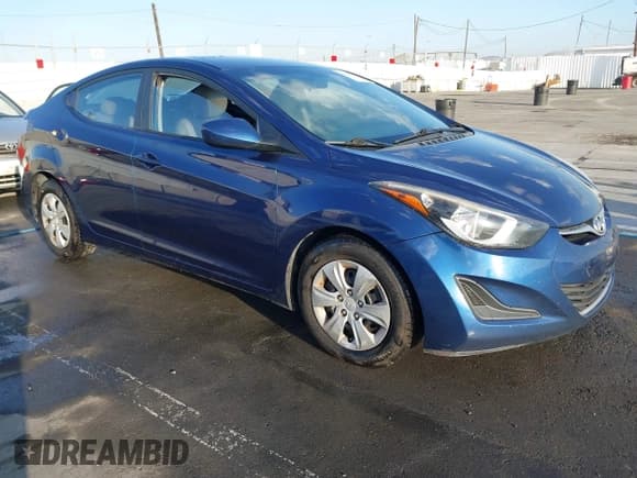 ✅ 2016 Hyundai Elantra SE • VIN: 5NPDH4AE4GH722242 • Lot: 43419625. Listed on IAAI with 104,195 mi. Free auction sales archive from the USA and detailed vehicle history report at DreamBid. Image 1.