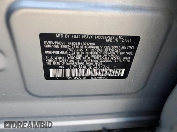 ✅ 2014 Subaru Forester 2.5i • VIN: JF2SJAAC0EG407224 • Лот: 60220395. Опубликован ранее на Copart с пробегом 159 751 миль. Бесплатный доступ к архиву аукционных продаж из США и подробный отчёт об истории автомобиля на DreamBid. Изображение 12.