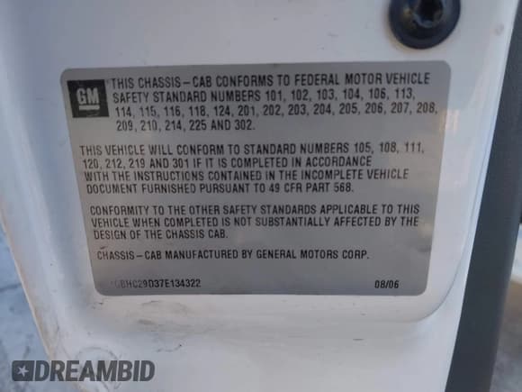 ✅ 2007 Chevrolet Silverado 1500 • VIN: 1GBHC29D37E134322 • Лот: 41794042. Опубликован ранее на IAAI с пробегом 206 020 миль. Бесплатный доступ к архиву аукционных продаж из США и подробный отчёт об истории автомобиля на DreamBid. Изображение 9.