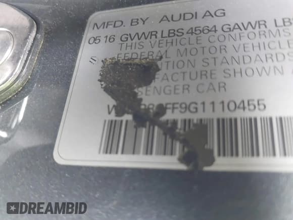 ✅ 2016 Audi A3 Premium • VIN: WAUB8GFF9G1110455 • Lot: 43311455. Listed on IAAI with 79,780 mi. Free auction sales archive from the USA and detailed vehicle history report at DreamBid. Image 9.