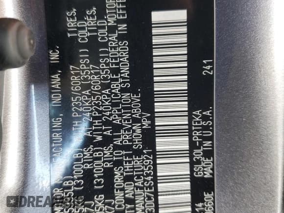 ✅ 2014 Toyota Sienna LE AAS • VIN: 5TDKK3DC7ES435921 • Lot: 61608715. Listed on Copart with 137,316 mi. Free auction sales archive from the USA and detailed vehicle history report at DreamBid. Image 14.