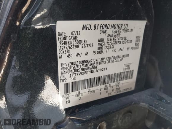 ✅ 2014 Ford F-250 XL • VIN: 1FT7W2BT1EEA10241 • Лот: 42819769. Опубликован ранее на IAAI с пробегом Не указан. Бесплатный доступ к архиву аукционных продаж из США и подробный отчёт об истории автомобиля на DreamBid. Изображение 9.