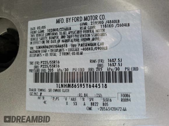 ✅ 2005 Lincoln LS Luxury • VIN: 1LNHM86S95Y644518 • Lot: 76073824. Wystawiony na Copart z przebiegiem Nie podano. Bezpłatny archiwum sprzedaży aukcyjnych z USA i szczegółowy raport historii pojazdu na DreamBid. Zdjęcie 13.