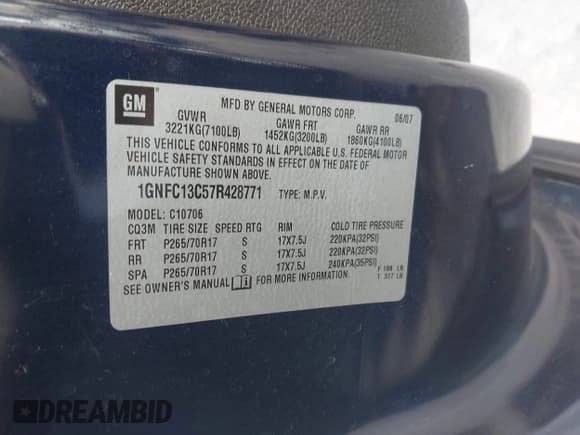 ✅ 2007 Chevrolet Tahoe LS • VIN: 1GNFC13C57R428771 • Lot: 43332294. Wystawiony na IAAI z przebiegiem 129 543 mil. Bezpłatny archiwum sprzedaży aukcyjnych z USA i szczegółowy raport historii pojazdu na DreamBid. Zdjęcie 9.