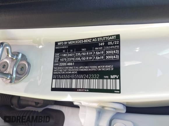 ✅ 2022 Mercedes-Benz GLB 250 • VIN: W1N4M4HB5NW242332 • Лот: 42475849. Опубликован ранее на IAAI с пробегом 40 332 миль. Бесплатный доступ к архиву аукционных продаж из США и подробный отчёт об истории автомобиля на DreamBid. Изображение 9.