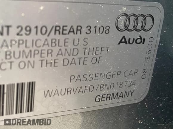 ✅ 2011 Audi A8 • VIN: WAURVAFD7BN018734 • Lot: 63735055. Wystawiony na Copart z przebiegiem 79 694 mil. Bezpłatny archiwum sprzedaży aukcyjnych z USA i szczegółowy raport historii pojazdu na DreamBid. Zdjęcie 10.
