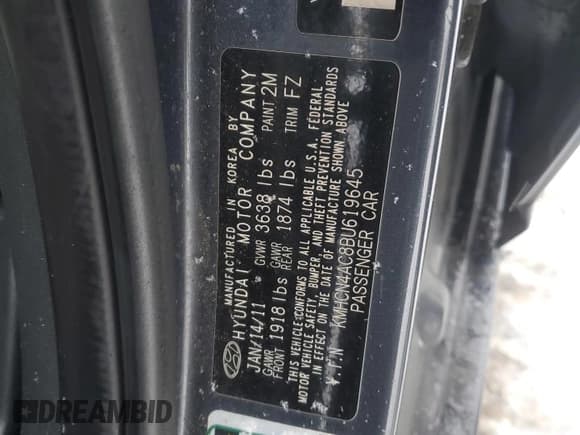 ✅ 2011 Hyundai Accent GLS • VIN: KMHCN4AC8BU619645 • Лот: 87646335. Опубликован ранее на Copart с пробегом 72 827 миль. Бесплатный доступ к архиву аукционных продаж из США и подробный отчёт об истории автомобиля на DreamBid. Изображение 12.