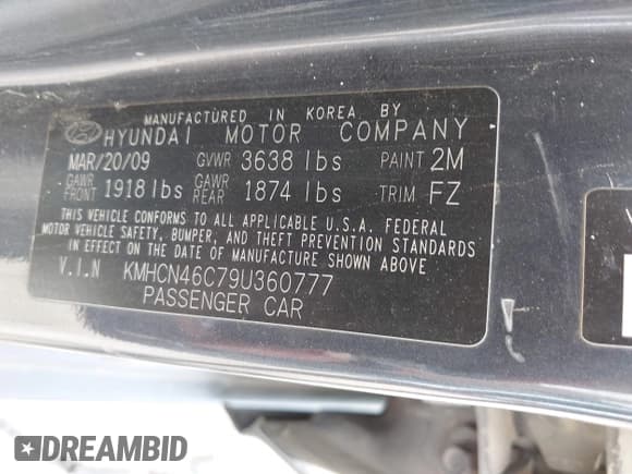 ✅ 2009 Hyundai Accent Auto GLS • VIN: KMHCN46C79U360777 • Лот: 42255343. Опубликован ранее на IAAI с пробегом 249 538 миль. Бесплатный доступ к архиву аукционных продаж из США и подробный отчёт об истории автомобиля на DreamBid. Изображение 9.