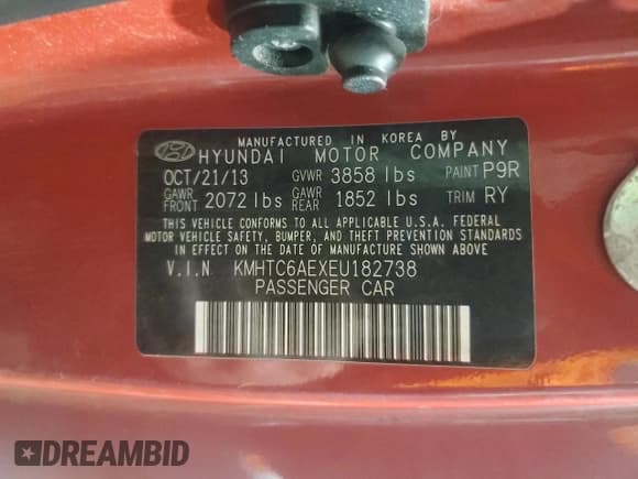 ✅ 2014 Hyundai Veloster Turbo • VIN: KMHTC6AEXEU182738 • Lot: 43784725. Wystawiony na Copart z przebiegiem 125 236 mil. Bezpłatny archiwum sprzedaży aukcyjnych z USA i szczegółowy raport historii pojazdu na DreamBid. Zdjęcie 13.