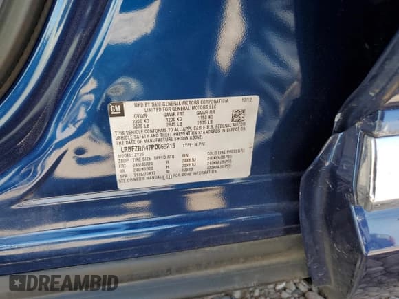 ✅ 2023 Buick Envision Avenir • VIN: LRBFZRR47PD069215 • Lot: 56714245. Listed on Copart with 17,240 mi. Free auction sales archive from the USA and detailed vehicle history report at DreamBid. Image 13.