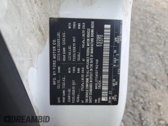 ✅ 2013 Ford Transit Connect XL • VIN: NM0LS7CN5DT162148 • Lot: 92066055. Listed on Copart with 125,641 mi. Free auction sales archive from the USA and detailed vehicle history report at DreamBid. Image 12.