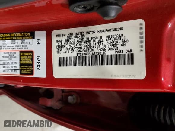 ✅ 2010 Pontiac Vibe 1SA • VIN: 5Y2SP6E81AZ420112 • Lot: 90787795. Wystawiony na Copart z przebiegiem 124 326 mil. Bezpłatny archiwum sprzedaży aukcyjnych z USA i szczegółowy raport historii pojazdu na DreamBid. Zdjęcie 12.