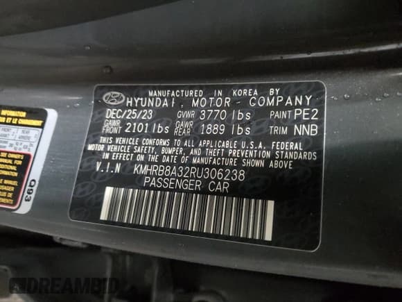 ✅ 2024 Hyundai Venue SE • VIN: KMHRB8A32RU306238 • Lot: 84162244. Listed on Copart with 9,637 mi. Free auction sales archive from the USA and detailed vehicle history report at DreamBid. Image 13.