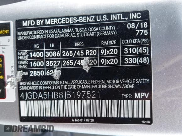 ✅ 2018 Mercedes-Benz GLE 350 • VIN: 4JGDA5HB8JB197521 • Lot: 43328725. Wystawiony na IAAI z przebiegiem 49 178 mil. Bezpłatny archiwum sprzedaży aukcyjnych z USA i szczegółowy raport historii pojazdu na DreamBid. Zdjęcie 9.