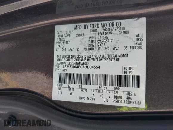 ✅ 2007 Ford Explorer Eddie Bauer • VIN: 1FMEU64E07UB04554 • Lot: 42821501. Wystawiony na IAAI z przebiegiem 220 610 mil. Bezpłatny archiwum sprzedaży aukcyjnych z USA i szczegółowy raport historii pojazdu na DreamBid. Zdjęcie 9.