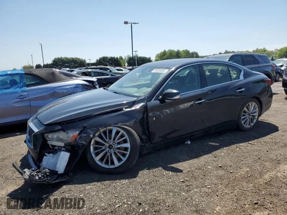 ✅ 2021 Infiniti Q50 Luxe • VIN: JN1EV7BR8MM751537 • Lot: 56538005. Listed on Copart with 112,655 mi. Free auction sales archive from the USA and detailed vehicle history report at DreamBid. Image 1.
