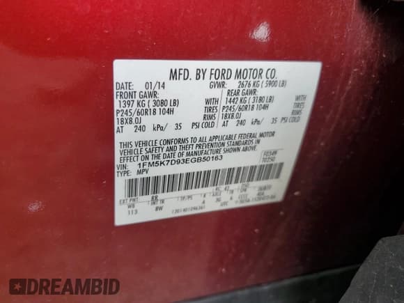 ✅ 2014 Ford Explorer XLT • VIN: 1FM5K7D93EGB50163 • Lot: 70697095. Wystawiony na Copart z przebiegiem 149 588 mil. Bezpłatny archiwum sprzedaży aukcyjnych z USA i szczegółowy raport historii pojazdu na DreamBid. Zdjęcie 12.