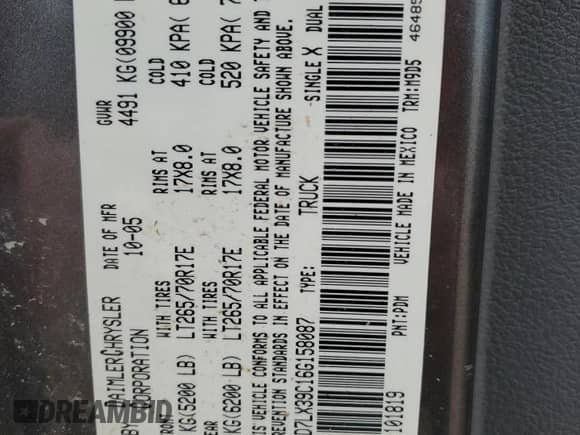 2006 Dodge 3500 SLT z VIN 3D7LX39C16G158087, wystawiony jako Copart lot #53310925 z przebiegiem 172 504 mil mil oraz Czysty tytuł • Clean title. Historia ofert i sprzedaży dostępna na DreamBid. Obrazek 15.