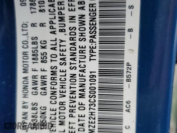 ✅ 2012 Honda Insight EX • VIN: JHMZE2H73CS001091 • Lot: 84048505. Wystawiony na Copart z przebiegiem 117 868 mil. Bezpłatny archiwum sprzedaży aukcyjnych z USA i szczegółowy raport historii pojazdu na DreamBid. Zdjęcie 13.