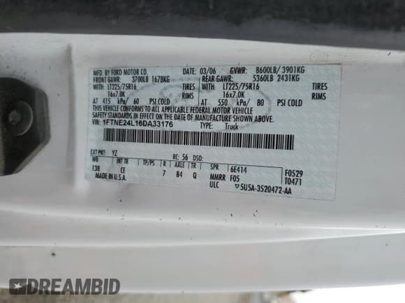 ✅ 2006 Ford Econoline Cargo • VIN: 1FTNE24L16DA33176 • Lot: 90931855. Wystawiony na Copart z przebiegiem 170 989 mil. Bezpłatny archiwum sprzedaży aukcyjnych z USA i szczegółowy raport historii pojazdu na DreamBid. Zdjęcie 13.