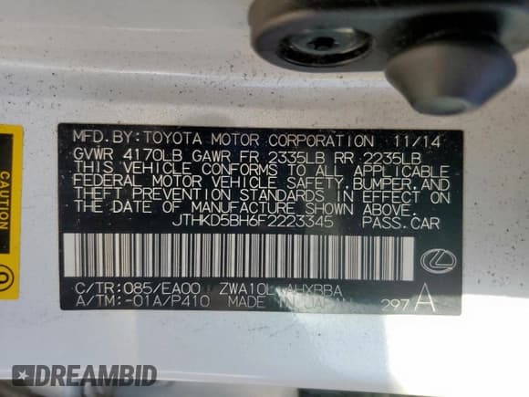 ✅ 2015 Lexus CT 200h • VIN: JTHKD5BH6F2223345 • Лот: 85355445. Опубликован ранее на Copart с пробегом 208 469 миль. Бесплатный доступ к архиву аукционных продаж из США и подробный отчёт об истории автомобиля на DreamBid. Изображение 12.