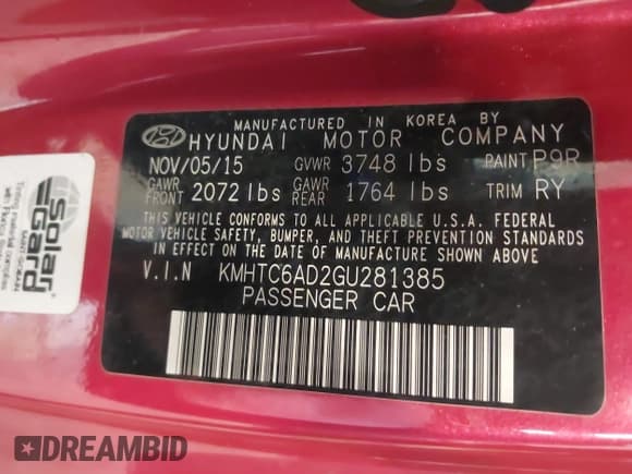 ✅ 2016 Hyundai Veloster • VIN: KMHTC6AD2GU281385 • Lot: 41507082. Wystawiony na IAAI z przebiegiem 79 282 mil. Bezpłatny archiwum sprzedaży aukcyjnych z USA i szczegółowy raport historii pojazdu na DreamBid. Zdjęcie 9.