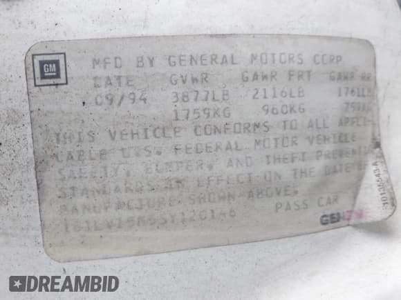 ✅ 1995 Chevrolet Beretta • VIN: 1G1LV15M5SY120146 • Лот: 41950467. Опубликован ранее на IAAI с пробегом 173 112 миль. Бесплатный доступ к архиву аукционных продаж из США и подробный отчёт об истории автомобиля на DreamBid. Изображение 9.