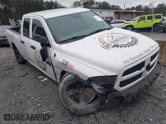 2018 Ram 1500 Tradesman z VIN 1C6RR6FG3JS147382, wystawiony jako IAAI lot #41251352 z przebiegiem 166 066 mil mil oraz . Historia ofert i sprzedaży dostępna na DreamBid. Obrazek 1.