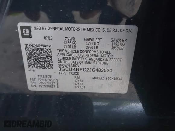 ✅ 2018 Chevrolet Silverado 1500 LT • VIN: 3GCUKREC2JG483524 • Лот: 43371840. Опубликован ранее на IAAI с пробегом 93 125 миль. Бесплатный доступ к архиву аукционных продаж из США и подробный отчёт об истории автомобиля на DreamBid. Изображение 9.