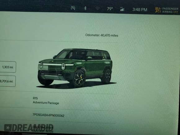 ✅ 2023 Rivian R1S Adventure • VIN: 7PDSGABA4PN005062 • Lot: 69042334. Listed on Copart with 40,470 mi. Free auction sales archive from the USA and detailed vehicle history report at DreamBid. Image 9.