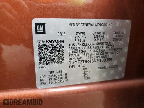 ✅ 2019 Cadillac XT4 AWD Premium Luxury • VIN: 1GYFZDR45KF100389 • Lot: 70476905. Listed on Copart with 61,943 mi. Free auction sales archive from the USA and detailed vehicle history report at DreamBid. Image 13.