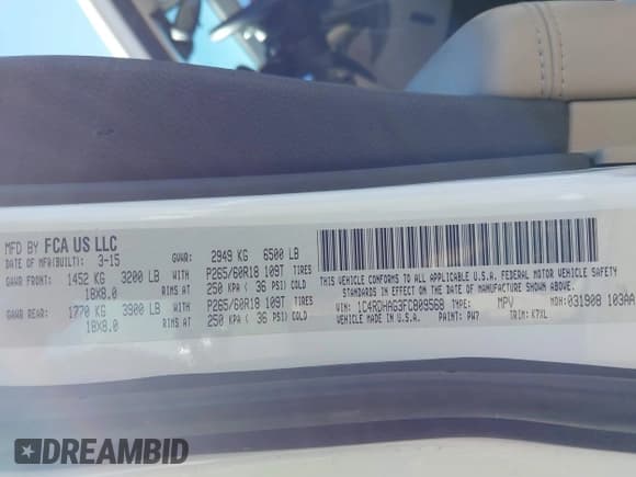 ✅ 2015 Dodge Durango SXT • VIN: 1C4RDHAG3FC809568 • Lot: 43421792. Wystawiony na IAAI z przebiegiem 108 887 mil. Bezpłatny archiwum sprzedaży aukcyjnych z USA i szczegółowy raport historii pojazdu na DreamBid. Zdjęcie 9.