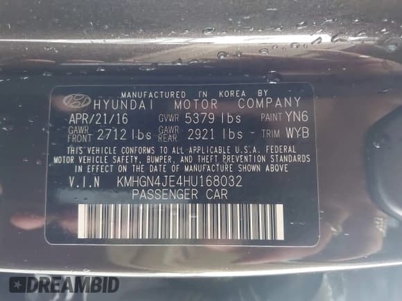 ✅ 2017 Genesis G80 3.8L • VIN: KMHGN4JE4HU168032 • Lot: 42914738. Wystawiony na IAAI z przebiegiem 117 509 mil. Bezpłatny archiwum sprzedaży aukcyjnych z USA i szczegółowy raport historii pojazdu na DreamBid. Zdjęcie 9.