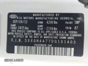 ✅ 2013 Kia Optima EX • VIN: 5XXGN4A77DG131403 • Lot: 42552523. Wystawiony na IAAI z przebiegiem Nie podano. Bezpłatny archiwum sprzedaży aukcyjnych z USA i szczegółowy raport historii pojazdu na DreamBid. Zdjęcie 9.