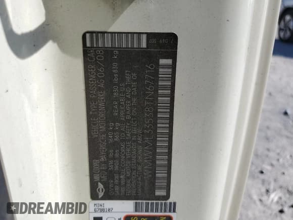 ✅ 2008 MINI Clubman • VIN: WMWML33538TN67716 • Лот: 81205975. Опубликован ранее на Copart с пробегом 106 932 миль. Бесплатный доступ к архиву аукционных продаж из США и подробный отчёт об истории автомобиля на DreamBid. Изображение 13.