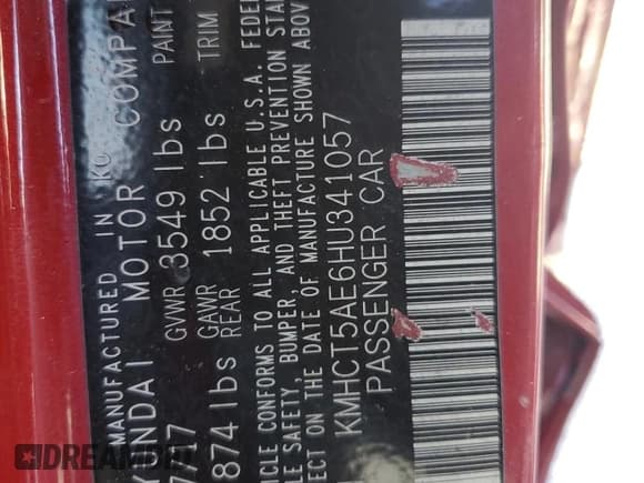 ✅ 2017 Hyundai Accent SE • VIN: KMHCT5AE6HU341057 • Лот: 48545874. Опубликован ранее на Copart с пробегом 75 763 миль. Бесплатный доступ к архиву аукционных продаж из США и подробный отчёт об истории автомобиля на DreamBid. Изображение 13.