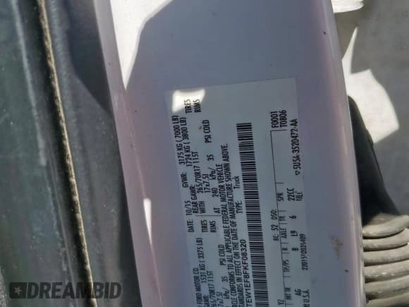 ✅ 2015 Ford F-150 Lariat • VIN: 1FTEW1EF8FKF08320 • Lot: 80439135. Listed on Copart with 262,550 mi. Free auction sales archive from the USA and detailed vehicle history report at DreamBid. Image 12.