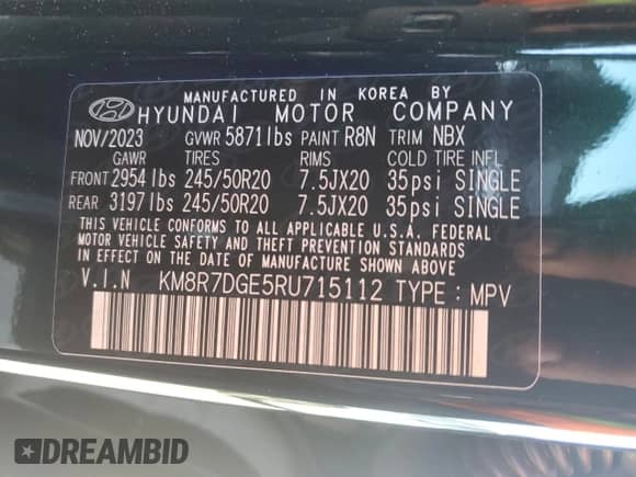 2024 Hyundai Palisade Calligraphy с VIN KM8R7DGE5RU715112, выставлен на аукционе Copart как лот 73234314 с пробегом 7 314 миль миль и Списание • Salvage title. История ставок и продаж доступна на DreamBid. Изображение 13.