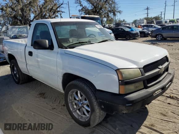 2004 Chevrolet Silverado 1500 Work Truck z VIN 1GCEK14V84Z189042, wystawiony jako Copart lot #81054544 z przebiegiem 149 878 mil mil oraz Szkoda całkowita • Salvage title. Historia ofert i sprzedaży dostępna na DreamBid. Obrazek 4.