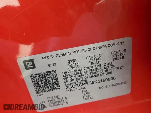 ✅ 2019 Chevrolet Silverado 1500 LT • VIN: 2GCRCPEC6K1160806 • Lot: 66342415. Wystawiony na Copart z przebiegiem 117 033 mil. Bezpłatny archiwum sprzedaży aukcyjnych z USA i szczegółowy raport historii pojazdu na DreamBid. Zdjęcie 12.