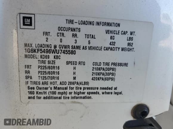 ✅ 1998 Cadillac DeVille • VIN: 1G6KF5496WU745580 • Lot: 69912165. Listed on Copart with 119,649 mi. Free auction sales archive from the USA and detailed vehicle history report at DreamBid. Image 12.