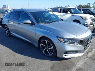 2018 Honda Accord Sport with VIN 1HGCV1F35JA266889, listed as a IAAI auction lot 43383338 with 64,603 mi miles and . Bid and sale history available at DreamBid. Image 1.