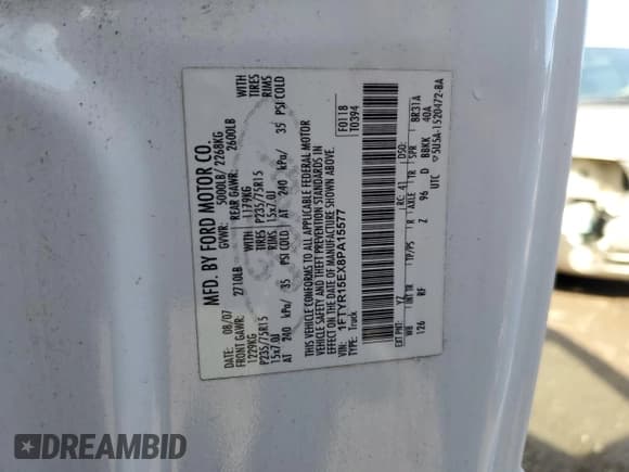 ✅ 2008 Ford Ranger XL • VIN: 1FTYR15EX8PA15577 • Lot: 50992505. Listed on Copart with 146,789 mi. Free auction sales archive from the USA and detailed vehicle history report at DreamBid. Image 12.