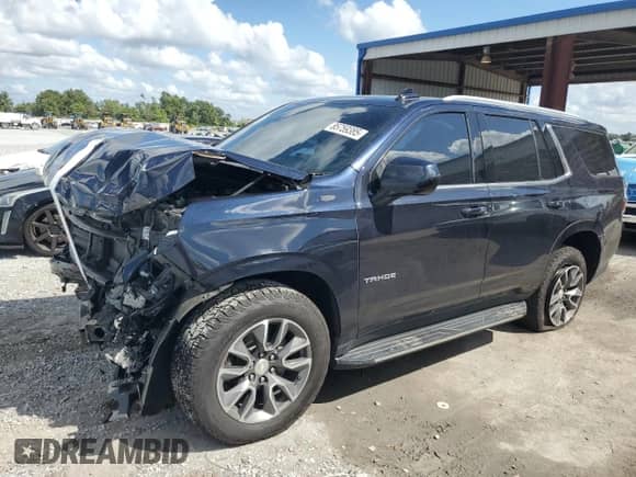 2022 Chevrolet Tahoe LT z VIN 1GNSCNKDXNR255391, wystawiony jako Copart lot #85759385 z przebiegiem Nie podano mil oraz Nie do naprawy • Non repairable. Historia ofert i sprzedaży dostępna na DreamBid. Obrazek 1.