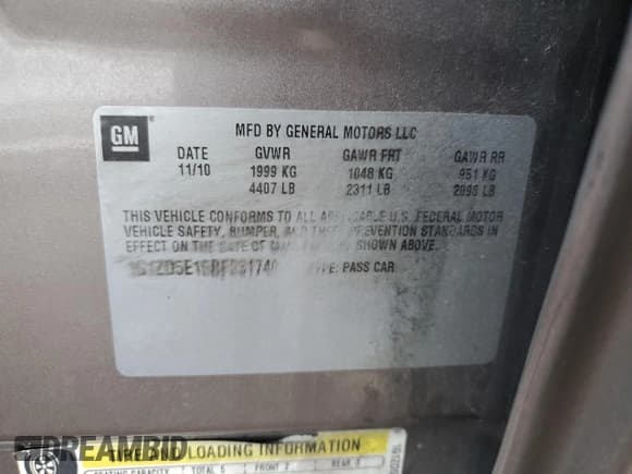 ✅ 2011 Chevrolet Malibu 2LT • VIN: 1G1ZD5E15BF231740 • Lot: 74018084. Listed on Copart with 153,023 mi. Free auction sales archive from the USA and detailed vehicle history report at DreamBid. Image 12.